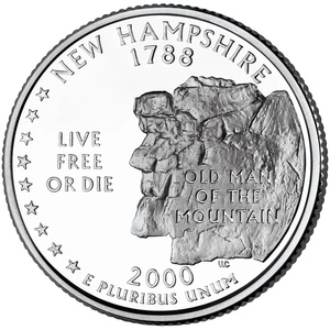 2000 Quarter - S - New Hampshire - Silver Proof reverse